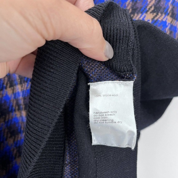 Akris Punto Women's Houndstooth 100% Wool Lightweight Crewneck Sweater Size 4/6 - Picture 6 of 7